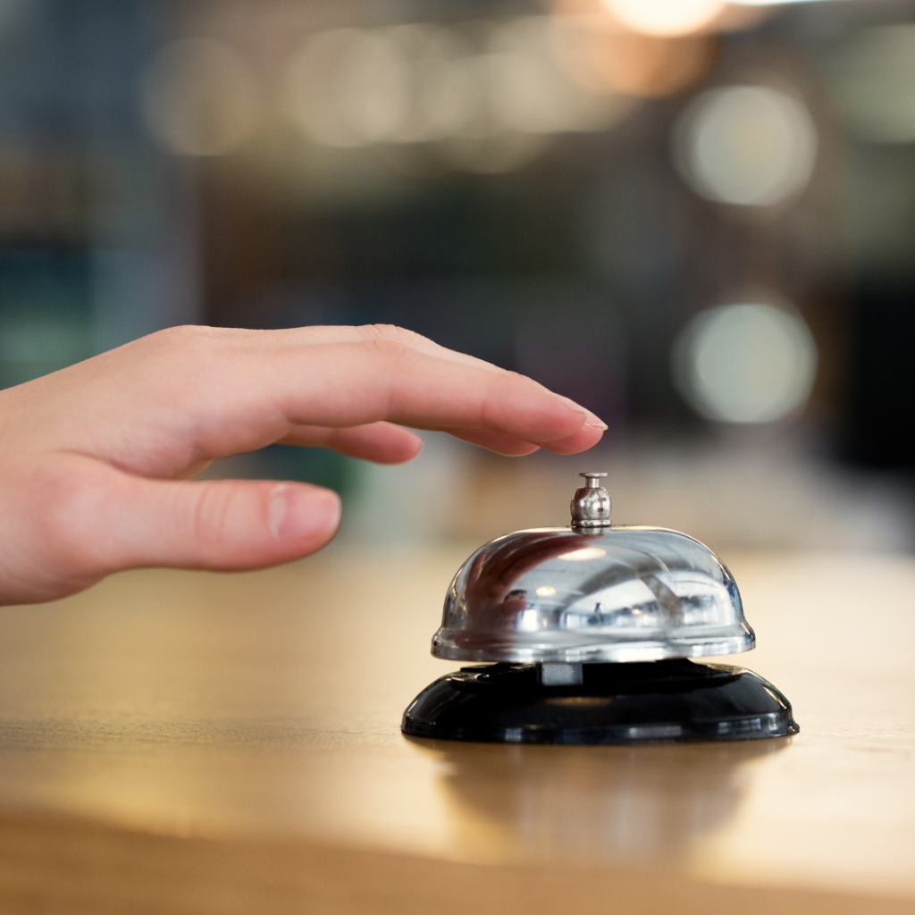 Customer ringing bell