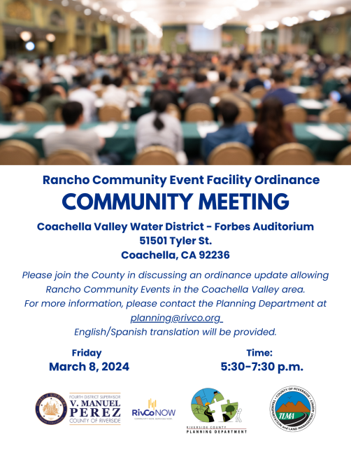 Rancho Community meeting flyer