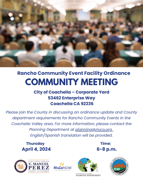 Rancho Community meeting April 4