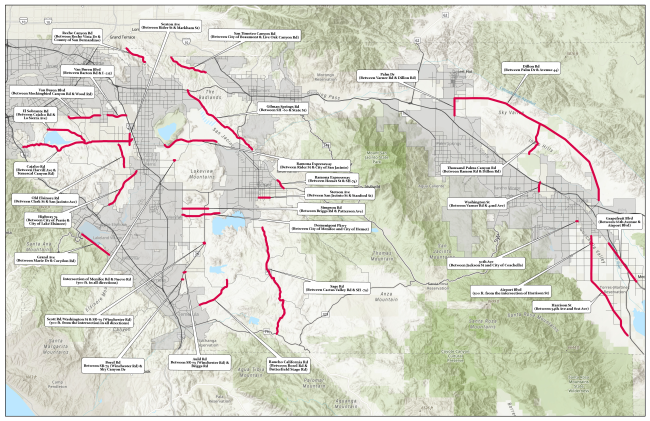 Map of places where street vending is not allowed