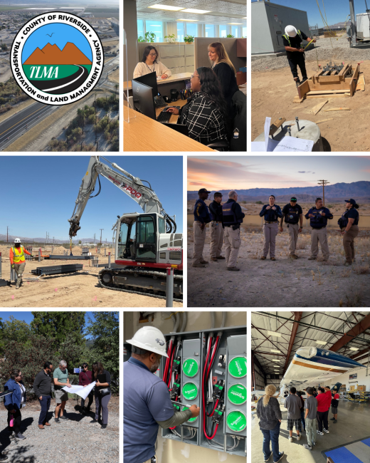 TLMA Telegram collage showing employees working in the field with the TLMA logo