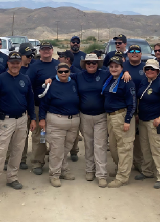 Code Enforcement team in front of cannabis operation
